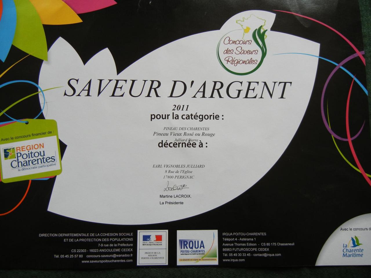 Saveur d'argent pour notre 